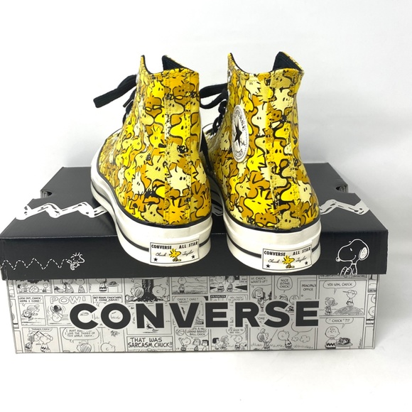 Converse x Peanuts Chuck 70 High Top Yellow Women’s Canvas Size Sneakers A01871C - Picture 3 of 10